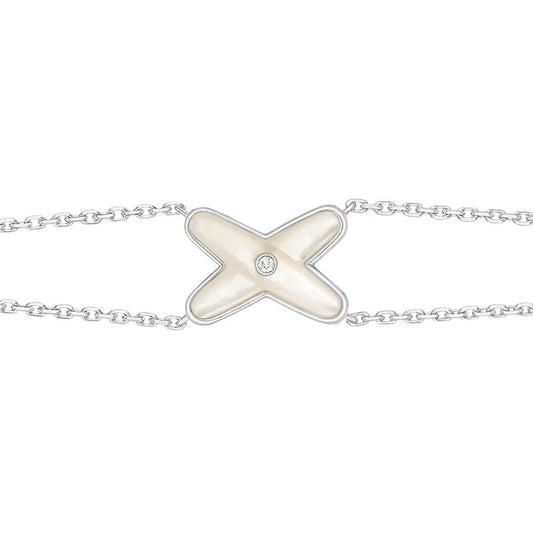¡®Moco¡¯JEUX BRACELET WHITE MOP SILVER 1 DIAMOND
