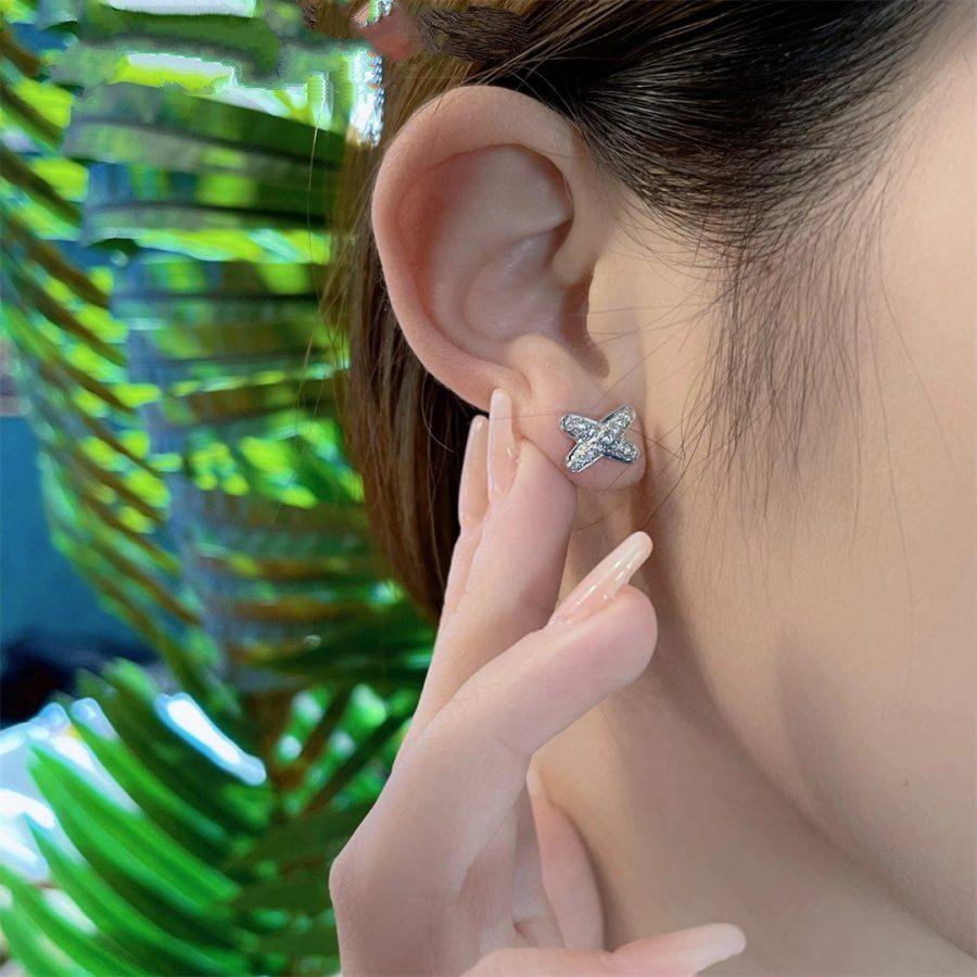 ¡®Moco¡¯JEUX DE SILVER DIAMOND EARRINGS