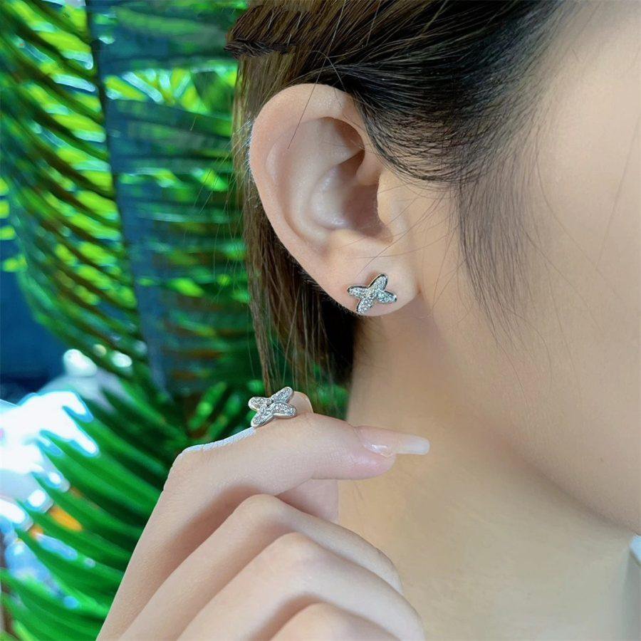 ¡®Moco¡¯JEUX DE SILVER DIAMOND EARRINGS