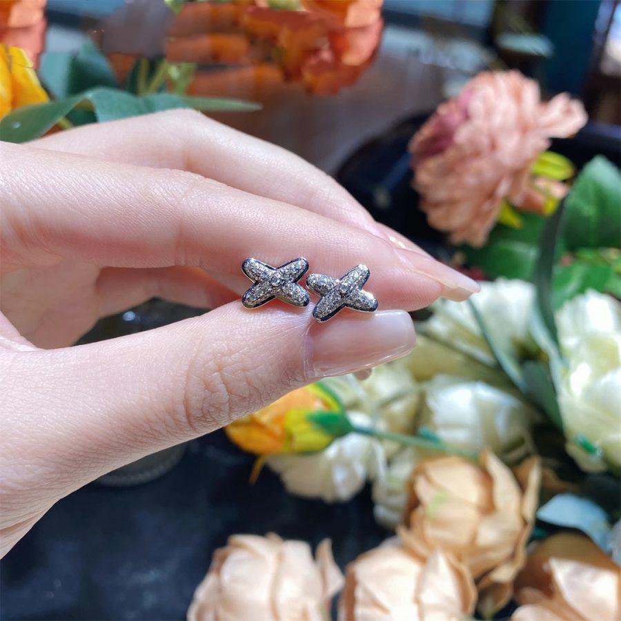 ¡®Moco¡¯JEUX DE SILVER DIAMOND EARRINGS