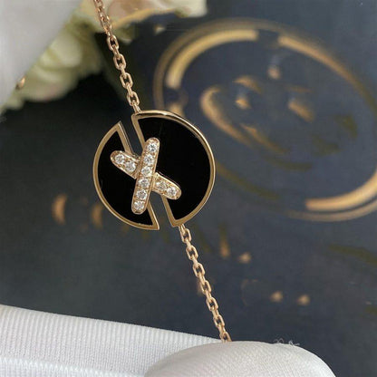 ¡®Moco¡¯JEUX DE BRACELET ONYX PINK GOLD DIAMOND