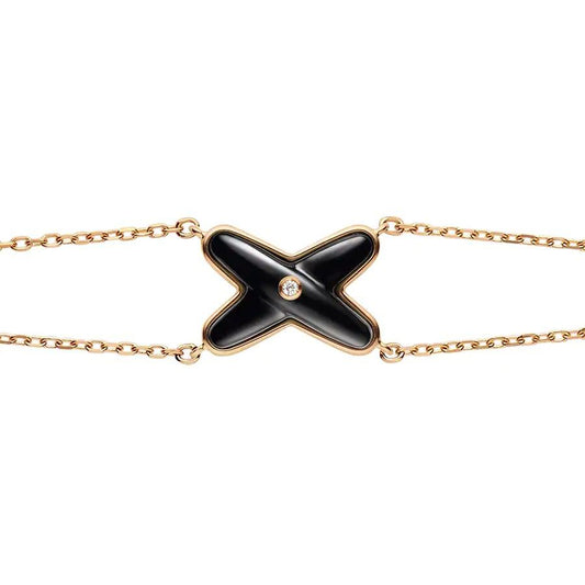 ¡®Moco¡¯JEUX BRACELET ONYX PINK GOLD 1 DIAMOND