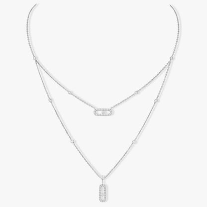 [ Moco ]MOVE 2 ROW DIAMOND NECKLACE