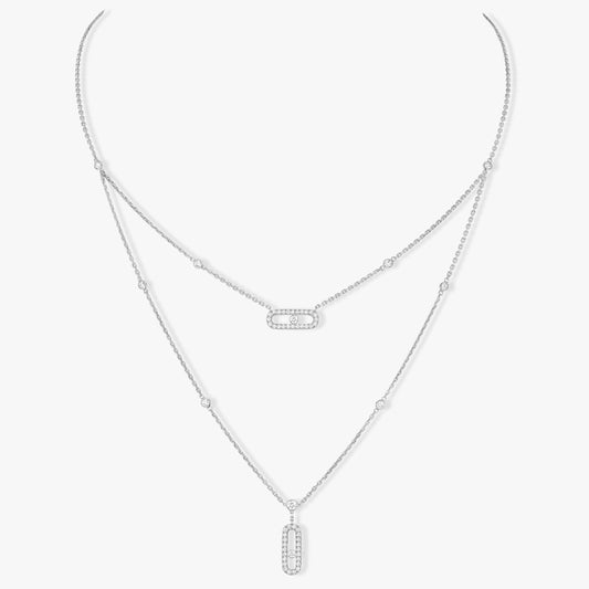 [ Moco ]MOVE 2 ROW DIAMOND NECKLACE