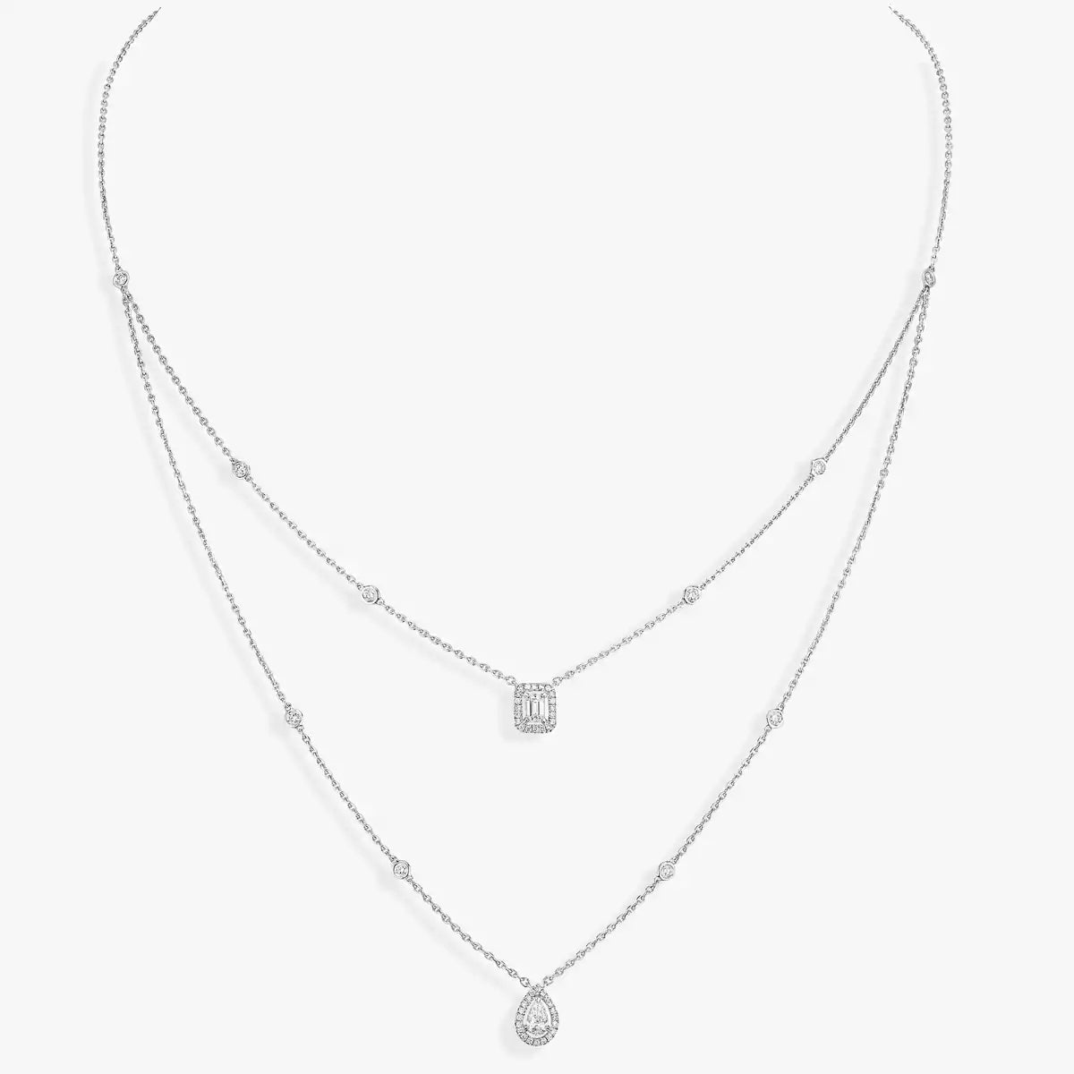 [ Moco ]Diamond Necklace My Twin 2 Rows
