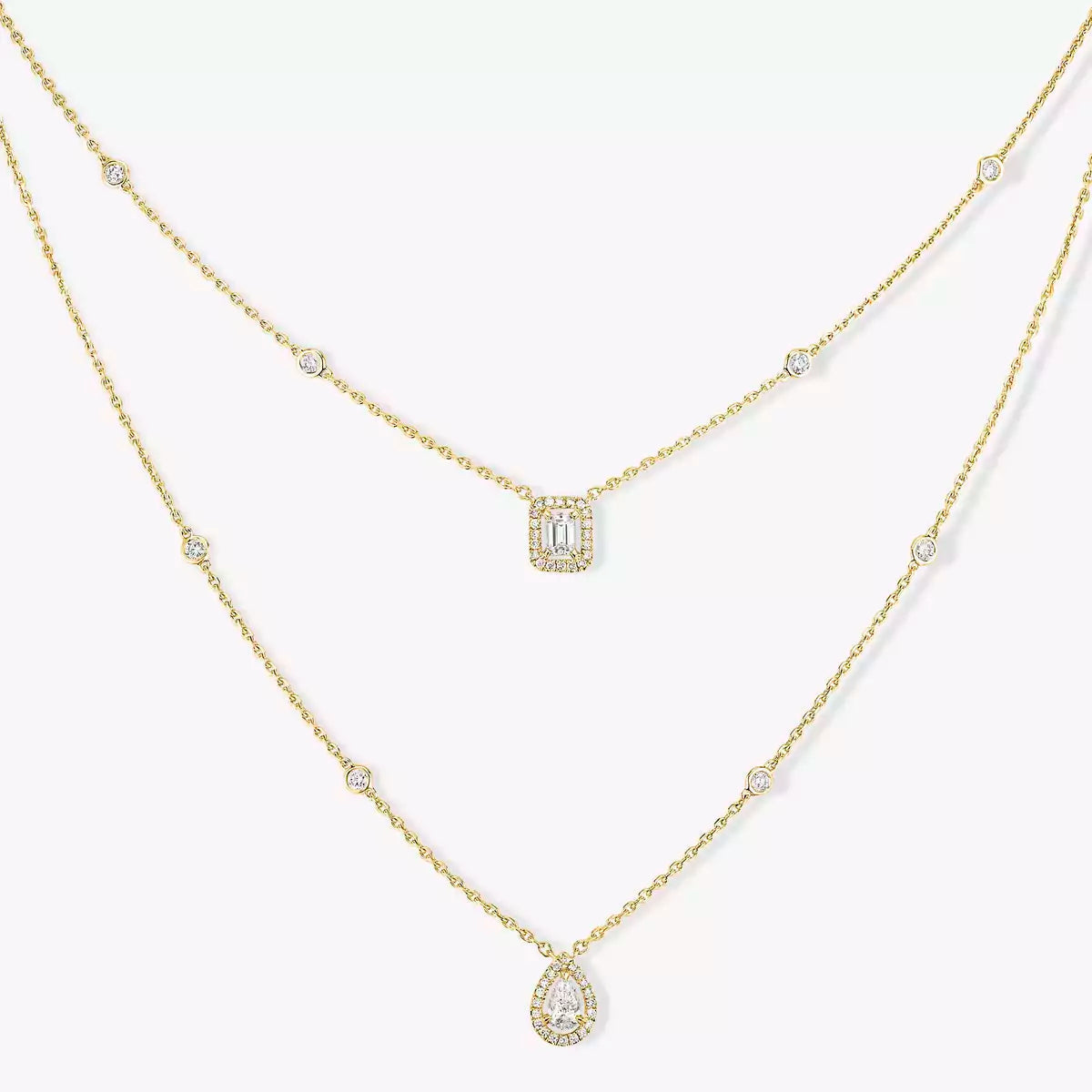 [ Moco ]Diamond Necklace My Twin 2 Rows