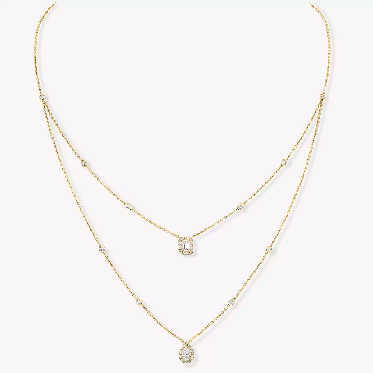 [ Moco ]Diamond Necklace My Twin 2 Rows