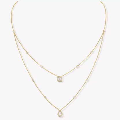 [ Moco ]Diamond Necklace My Twin 2 Rows