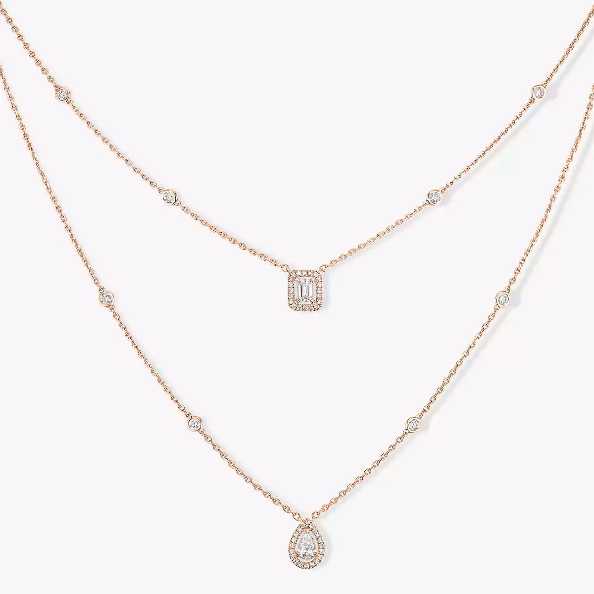 [ Moco ]Diamond Necklace My Twin 2 Rows