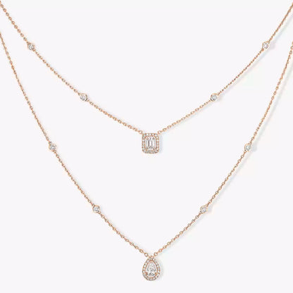 [ Moco ]Diamond Necklace My Twin 2 Rows
