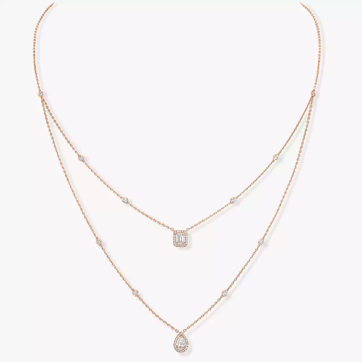 [ Moco ]Diamond Necklace My Twin 2 Rows