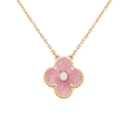 ¡®Moco¡¯CLOVER 15MM DIAMOND RHODONITE NECKLACE