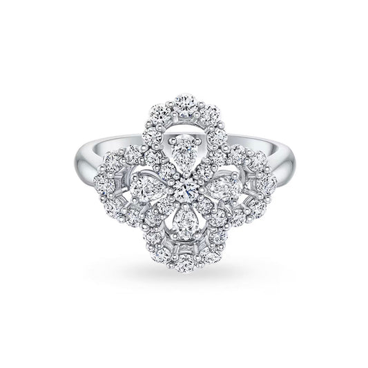 ¡®Moco¡¯LOOP RING FULL MOTIF DIAMOND 16MM SILVE