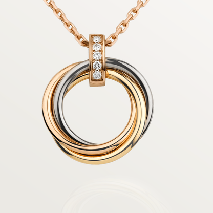 ¡®Moco¡¯TRINITY NECKLACE GOLD  DIAMONDS