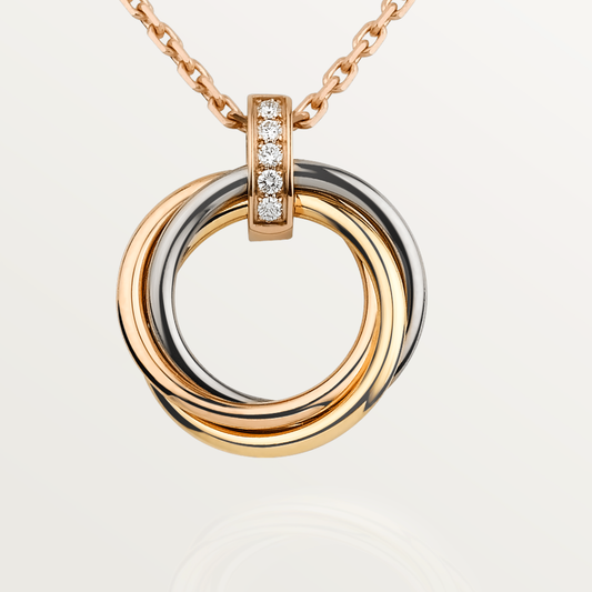 ¡®Moco¡¯TRINITY NECKLACE GOLD  DIAMONDS