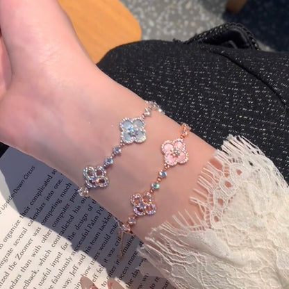 ¡®Moco¡¯CLOVER 5 MOTIF PINK BLUE RED WHITE BRACELET