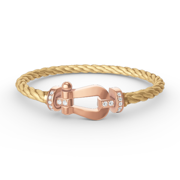 ¡®Moco¡¯FORCE LARGE HORSESHOE HALF DIAMOND BRACELET ROSE GOLD