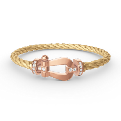 ¡®Moco¡¯FORCE LARGE HORSESHOE HALF DIAMOND BRACELET ROSE GOLD