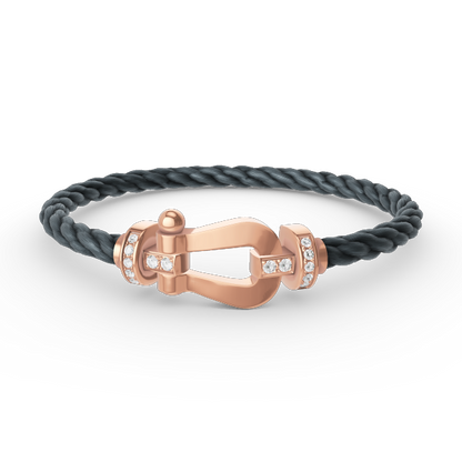 ¡®Moco¡¯FORCE LARGE HORSESHOE HALF DIAMOND BRACELET ROSE GOLD