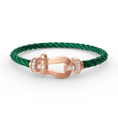 ¡®Moco¡¯FORCE LARGE HORSESHOE HALF DIAMOND BRACELET ROSE GOLD
