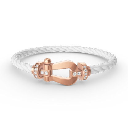 ¡®Moco¡¯FORCE LARGE HORSESHOE HALF DIAMOND BRACELET ROSE GOLD