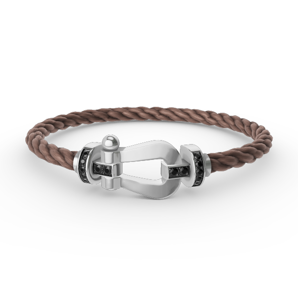 ¡®Moco¡¯FORCE LARGE HORSESHOE BLACK DIAMOND BRACELET SILVER