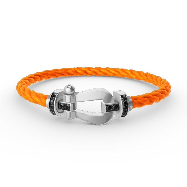 ¡®Moco¡¯FORCE LARGE HORSESHOE BLACK DIAMOND BRACELET SILVER