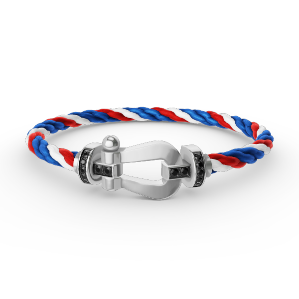 ¡®Moco¡¯FORCE LARGE HORSESHOE BLACK DIAMOND BRACELET SILVER