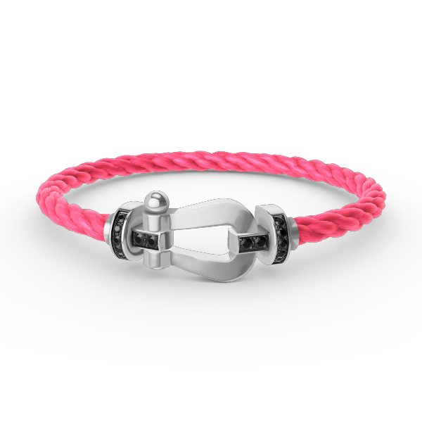 ¡®Moco¡¯FORCE LARGE HORSESHOE BLACK DIAMOND BRACELET SILVER