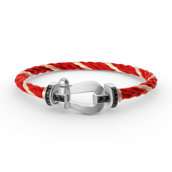 ¡®Moco¡¯FORCE LARGE HORSESHOE BLACK DIAMOND BRACELET SILVER