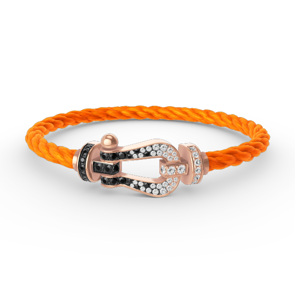 ¡®Moco¡¯FORCE LARGE HORSESHOE BLACK WHITE DIAMOND BRACELET ROSE GOLD