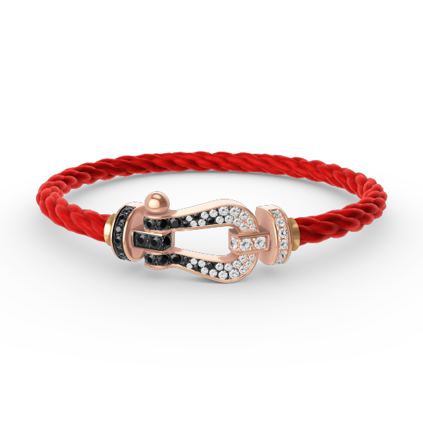 ¡®Moco¡¯FORCE LARGE HORSESHOE BLACK WHITE DIAMOND BRACELET ROSE GOLD