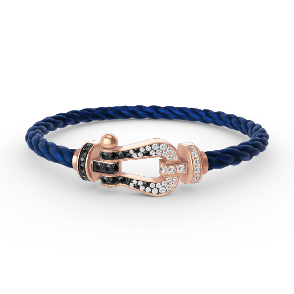¡®Moco¡¯FORCE LARGE HORSESHOE BLACK WHITE DIAMOND BRACELET ROSE GOLD