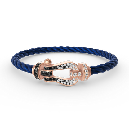 ¡®Moco¡¯FORCE LARGE HORSESHOE BLACK WHITE DIAMOND BRACELET ROSE GOLD