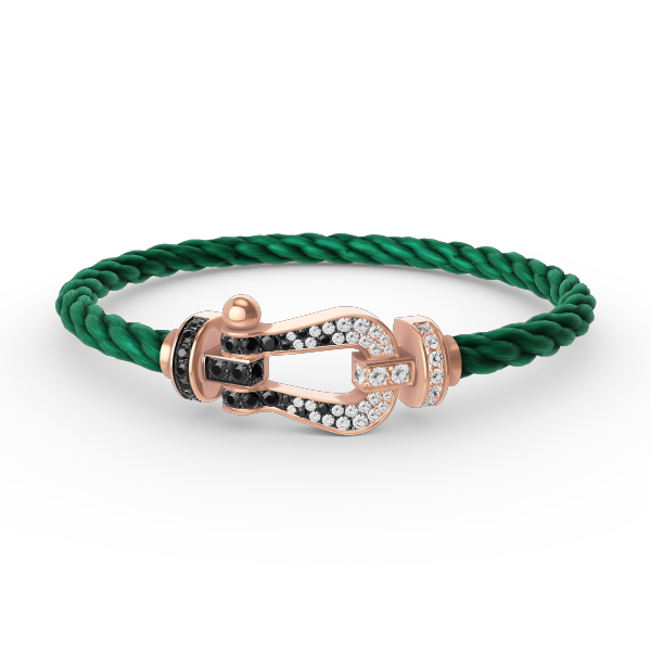 ¡®Moco¡¯FORCE LARGE HORSESHOE BLACK WHITE DIAMOND BRACELET ROSE GOLD