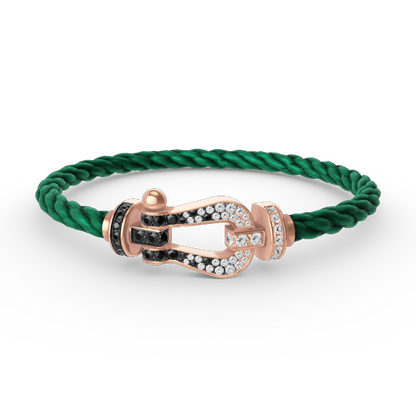 ¡®Moco¡¯FORCE LARGE HORSESHOE BLACK WHITE DIAMOND BRACELET ROSE GOLD