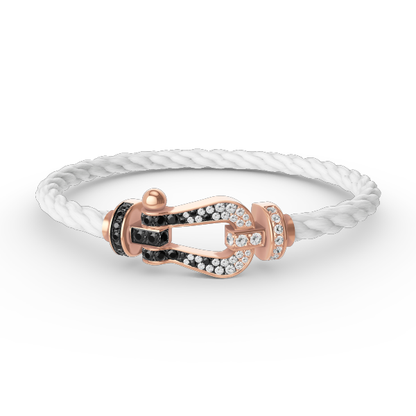 ¡®Moco¡¯FORCE LARGE HORSESHOE BLACK WHITE DIAMOND BRACELET ROSE GOLD