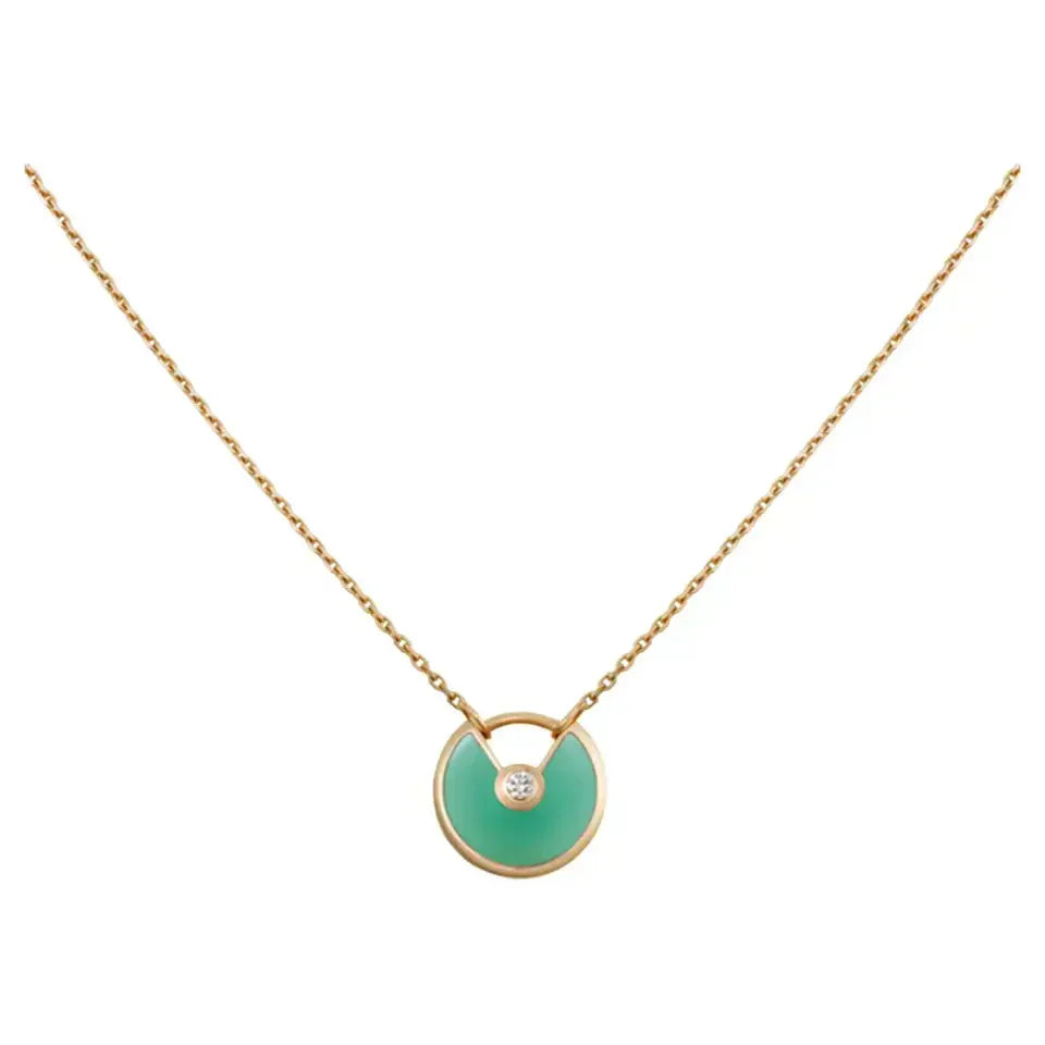 ¡®Moco¡¯AMULETTE GOLD MALACHITE NECKLACE