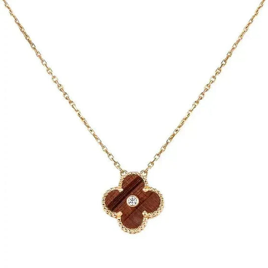 ¡®Moco¡¯CLOVER 15MM DIAMOND AND YELLOW TIGER'S EYE AGATE necklace