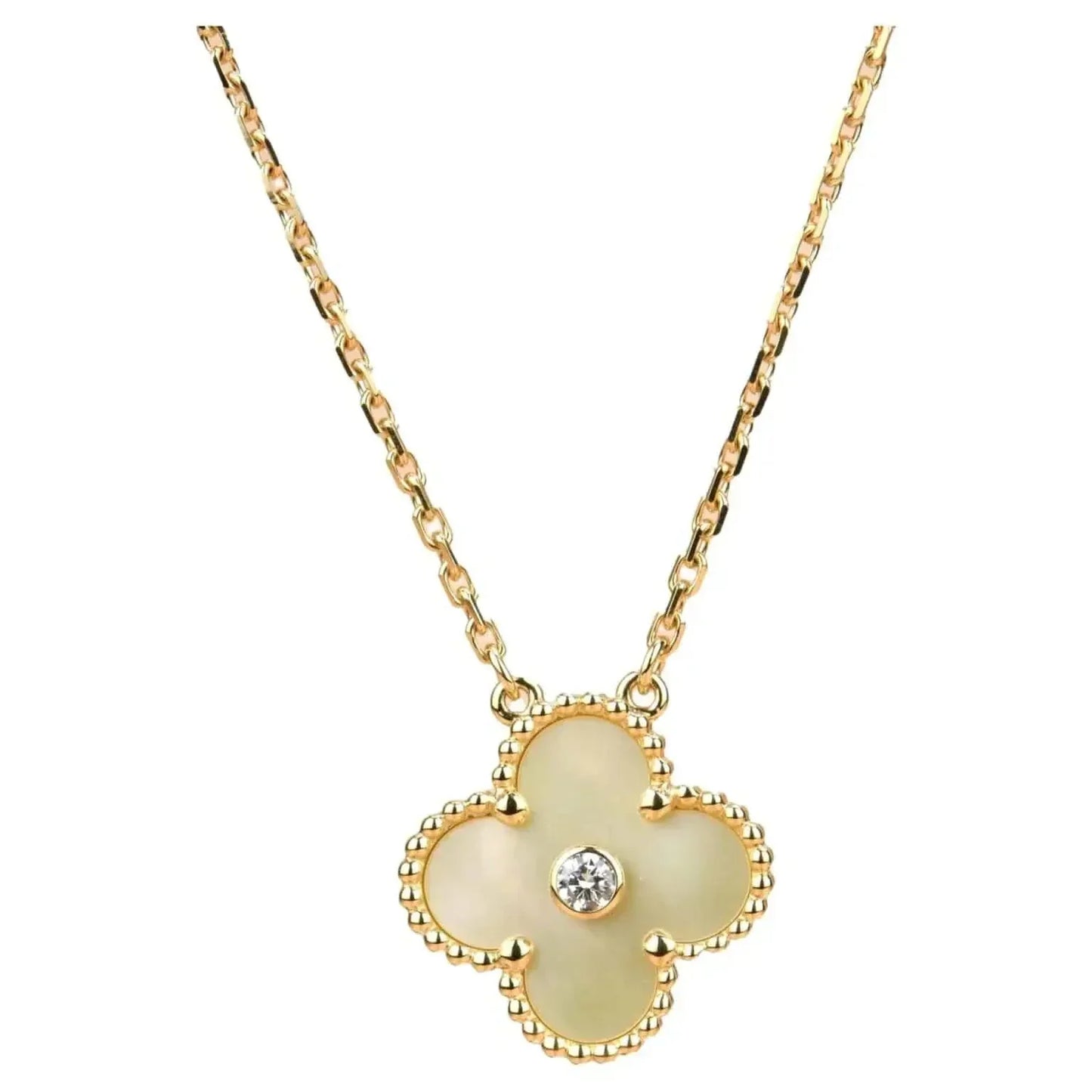 ¡®Moco¡¯CLOVER 15MM DIAMOND GOLD MOTHER OF PEARL NECKLACE