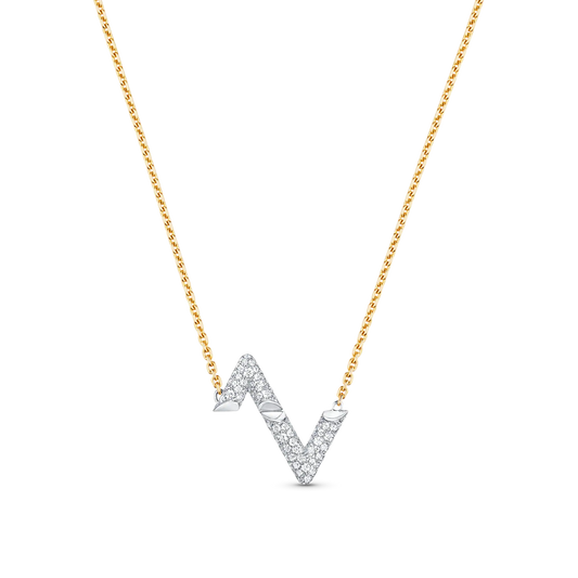 ¡®Moco¡¯VOLT SILVER DIAMOND PEDANT NECKLACE