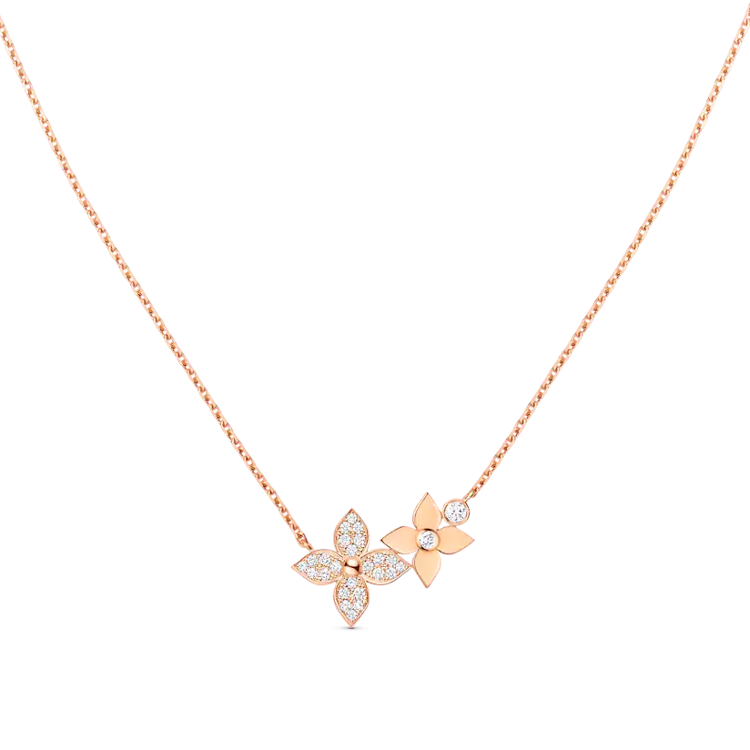 ¡®Moco¡¯STAR BLOSSOM NECKLACE PINK GOLD DIAMONDS