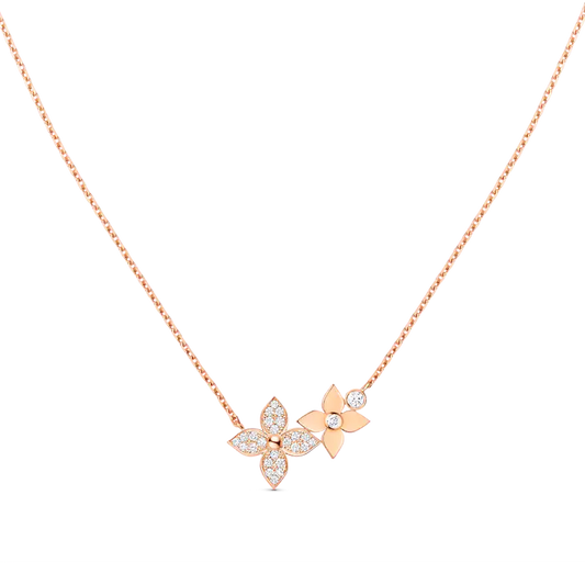 ¡®Moco¡¯STAR BLOSSOM NECKLACE PINK GOLD DIAMONDS