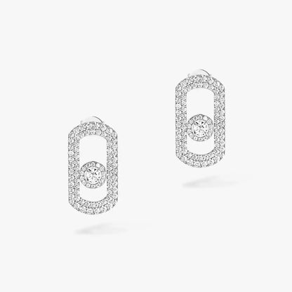 [ Moco ]So Move Pave_-Set Diamond Earrings in Silver