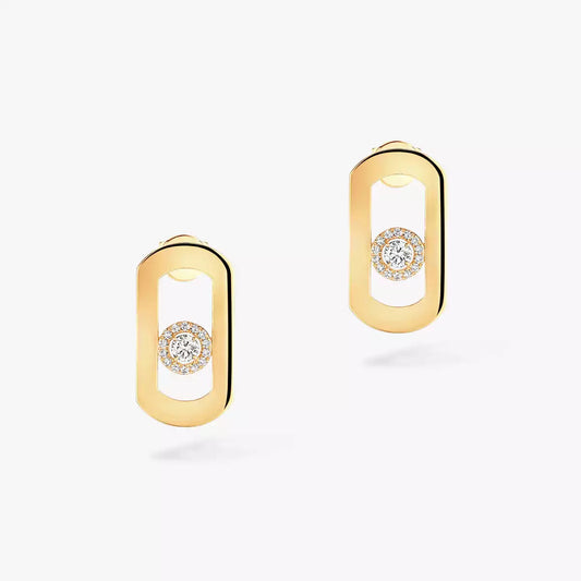 [ Moco ]So Move Diamond Earrings in Yellow Gold