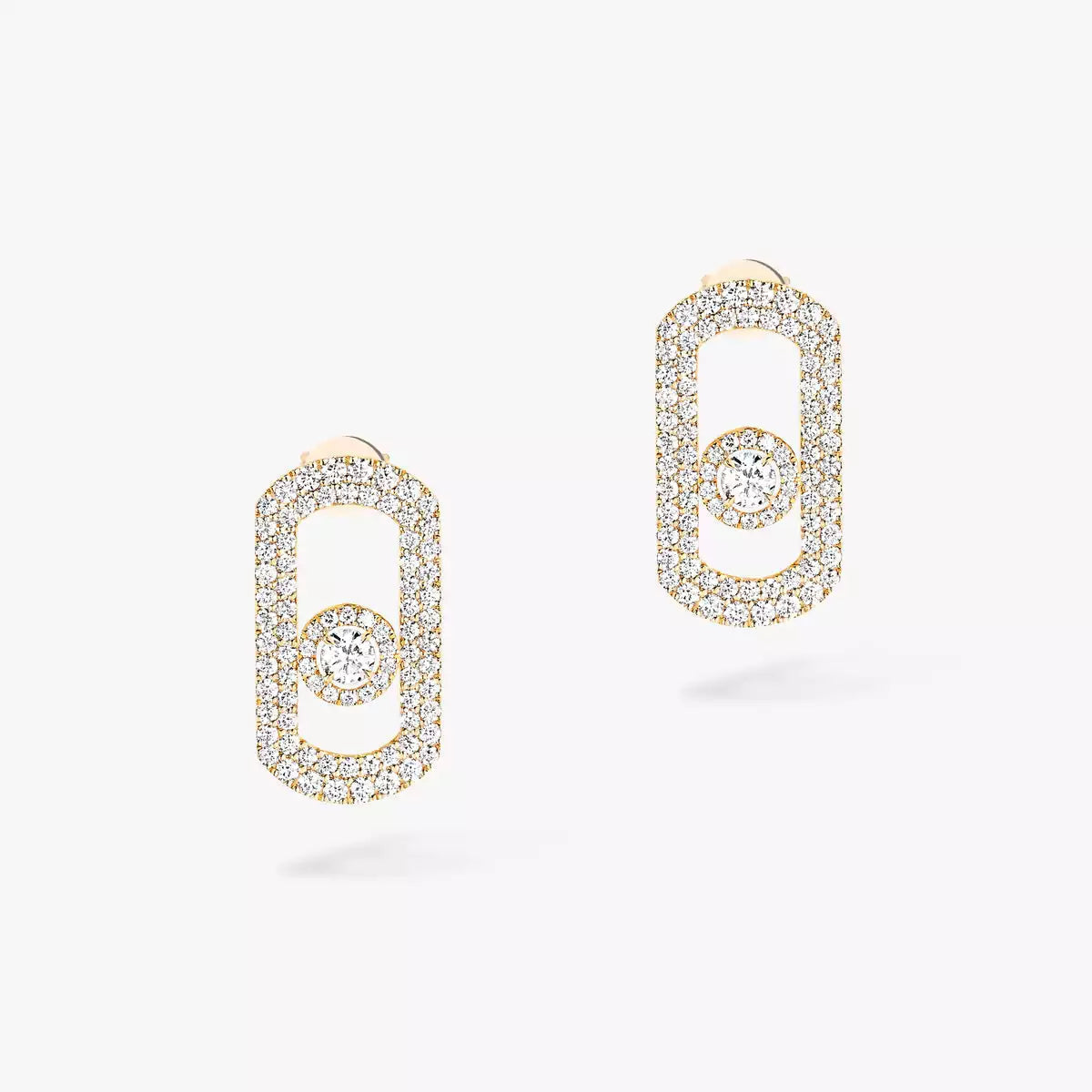 [ Moco ]So Move Pave_-Set Diamond Earrings in Silver