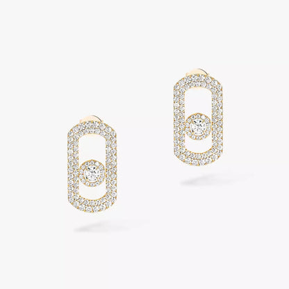 [ Moco ]So Move Pave_-Set Diamond Earrings in Silver