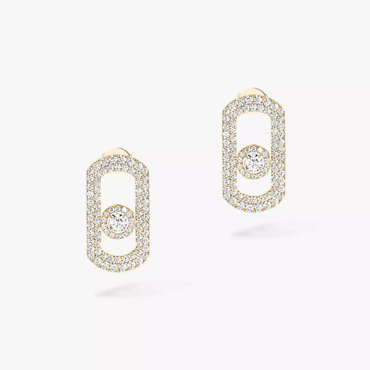 [ Moco ]So Move Pave_-Set Diamond Earrings in Silver