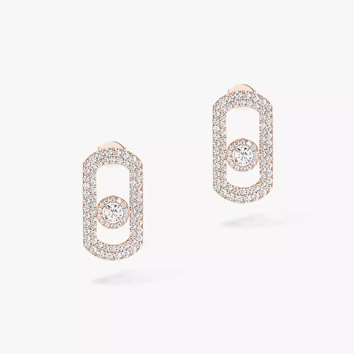 [ Moco ]So Move Pave_-Set Diamond Earrings in Silver