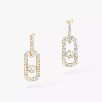 [ Moco ]So Move XL Pave_-Set Diamond Pendant Earrings
